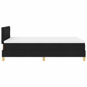 LED Κρεβάτι με βάθρο με στρώμα με led Μαύρο 120 x 200 cm ύφασμα - Pakobazaar