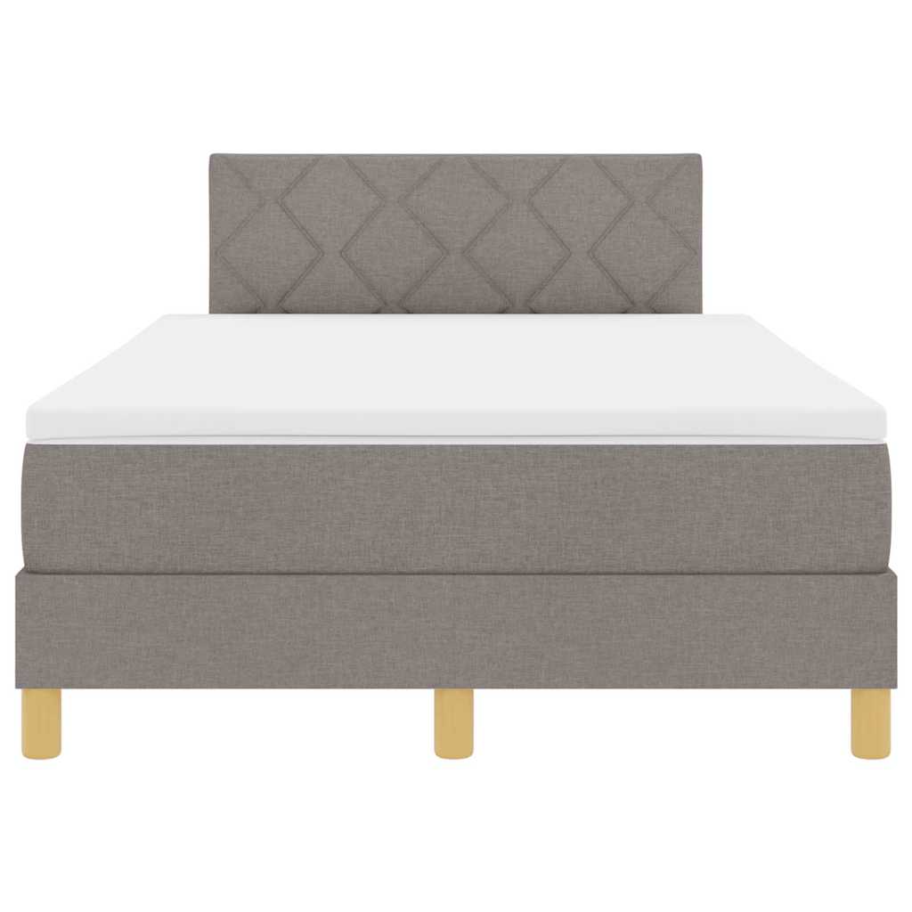 LED Κρεβάτι με βάθρο με στρώμα με led Taupe 120 x 200 cm ύφασμα - Pakobazaar