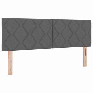 LED Κρεβάτι με βάθρο Σκούρο Γκρι 140 x 190 cm ύφασμα - Pakobazaar