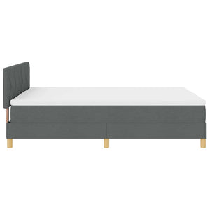 LED Κρεβάτι με βάθρο Σκούρο Γκρι 140 x 190 cm ύφασμα - Pakobazaar