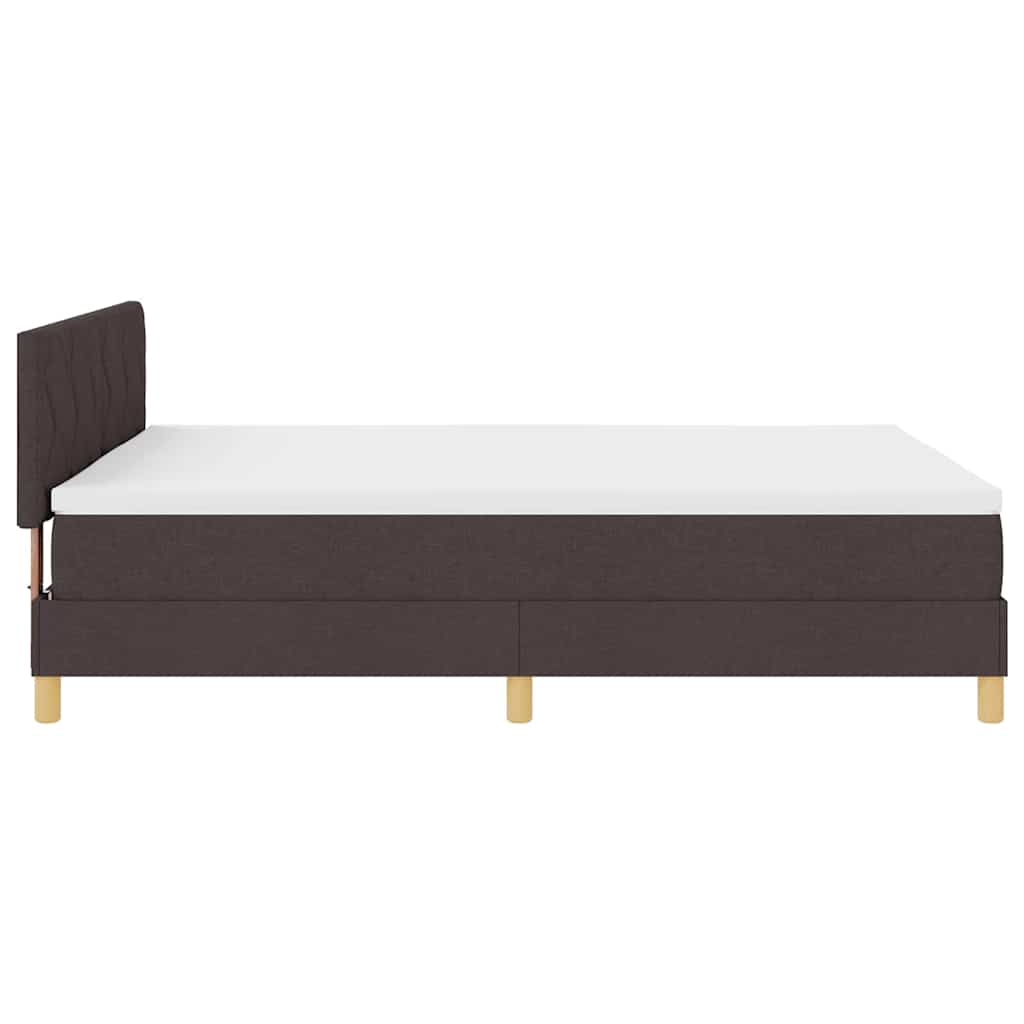 LED Κρεβάτι με βάθρο Σκούρο Καφέ 140 x 190 cm ύφασμα - Pakobazaar
