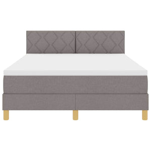 LED Κρεβάτι με βάθρο με κεφαλάρι Taupe 140 x 190 cm ύφασμα - Pakobazaar