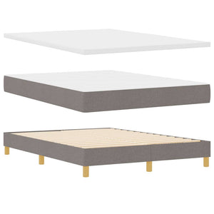 LED Κρεβάτι με βάθρο με κεφαλάρι Taupe 140 x 200 cm ύφασμα - Pakobazaar