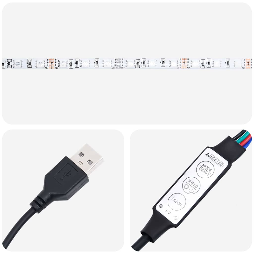 LED Κρεβάτι με βάθρο με κεφαλάρι Μαύρο 180 x 200 cm ύφασμα