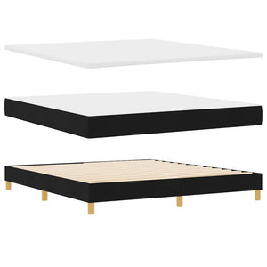 LED Κρεβάτι με βάθρο με κεφαλάρι Μαύρο 180 x 200 cm ύφασμα