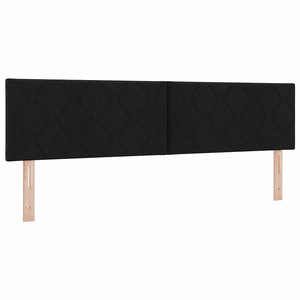 LED Κρεβάτι με βάθρο με κεφαλάρι Μαύρο 180 x 200 cm ύφασμα
