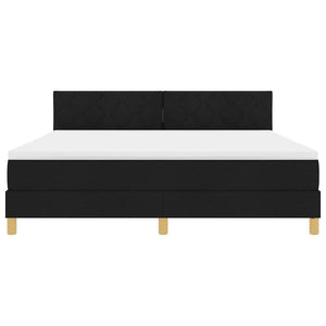 LED Κρεβάτι με βάθρο με κεφαλάρι Μαύρο 180 x 200 cm ύφασμα