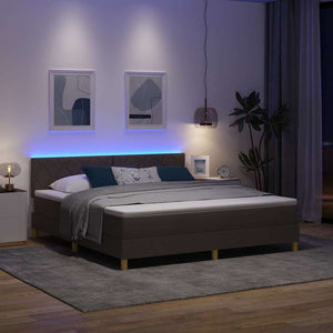 LED Κρεβάτι με βάθρο Σκούρο Καφέ 180 x 200 cm ύφασμα - Pakobazaar