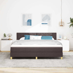 LED Κρεβάτι με βάθρο Σκούρο Καφέ 180 x 200 cm ύφασμα - Pakobazaar