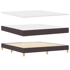 LED Κρεβάτι με βάθρο Σκούρο Καφέ 180 x 200 cm ύφασμα - Pakobazaar