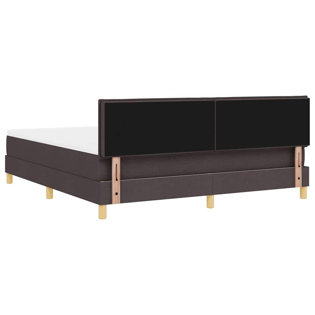 LED Κρεβάτι με βάθρο Σκούρο Καφέ 180 x 200 cm ύφασμα - Pakobazaar