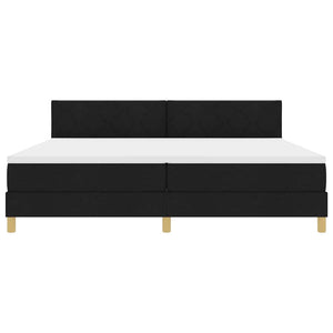 LED Κρεβάτι με βάθρο με στρώμα με led Μαύρο 200 x 200 cm ύφασμα - Pakobazaar
