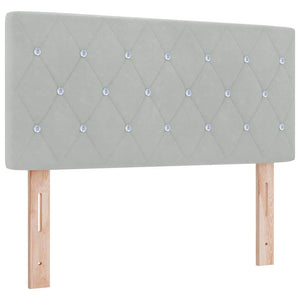 LED Κρεβάτι με βάθρο με led Ανοιχτό γκρι 120 x 190 cm Βελούδο - Pakobazaar