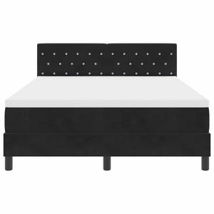 LED Κρεβάτι με βάθρο με στρώμα Μαύρο 140 x 200 cm Βελούδο