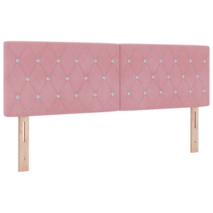 LED Κρεβάτι με βάθρο με στρώμα με led Ροζ 140 x 200 cm Βελούδο - Pakobazaar