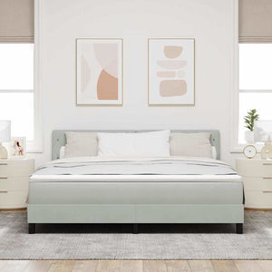 LED Κρεβάτι με βάθρο με led Ανοιχτό γκρι 180 x 200 cm Βελούδο - Pakobazaar