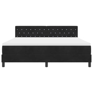 LED Κρεβάτι με βάθρο με στρώμα Μαύρο 180 x 200 cm Βελούδο - Pakobazaar
