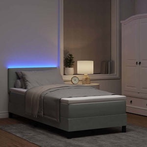LED Κρεβάτι με βάθρο Ανοιχτό γκρι 80 x 200 cm Βελούδο - Pakobazaar