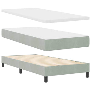 LED Κρεβάτι με βάθρο Ανοιχτό γκρι 80 x 200 cm Βελούδο - Pakobazaar