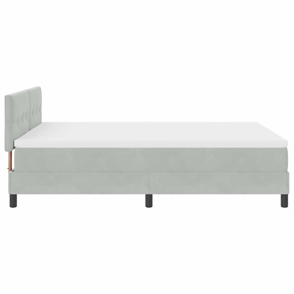 LED Κρεβάτι με βάθρο με led Ανοιχτό γκρι 140 x 190 cm Βελούδο - Pakobazaar