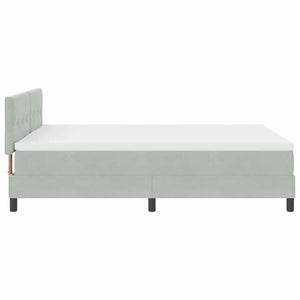 LED Κρεβάτι με βάθρο με led Ανοιχτό γκρι 140 x 190 cm Βελούδο - Pakobazaar