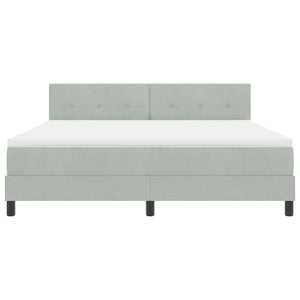 LED Κρεβάτι με βάθρο με led Ανοιχτό γκρι 180 x 200 cm Βελούδο - Pakobazaar