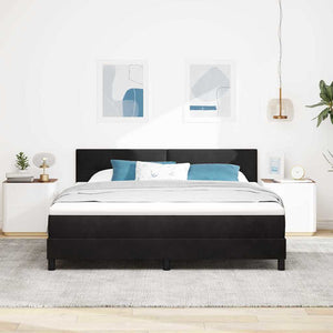 LED Κρεβάτι με βάθρο με στρώμα Μαύρο 180 x 200 cm Βελούδο - Pakobazaar
