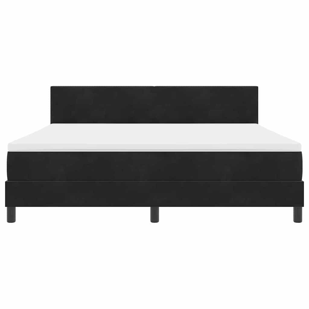 LED Κρεβάτι με βάθρο με στρώμα Μαύρο 180 x 200 cm Βελούδο - Pakobazaar