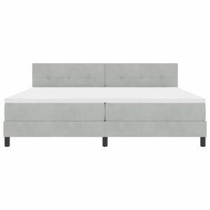 LED Κρεβάτι με βάθρο με led Ανοιχτό γκρι 200 x 200 cm Βελούδο - Pakobazaar