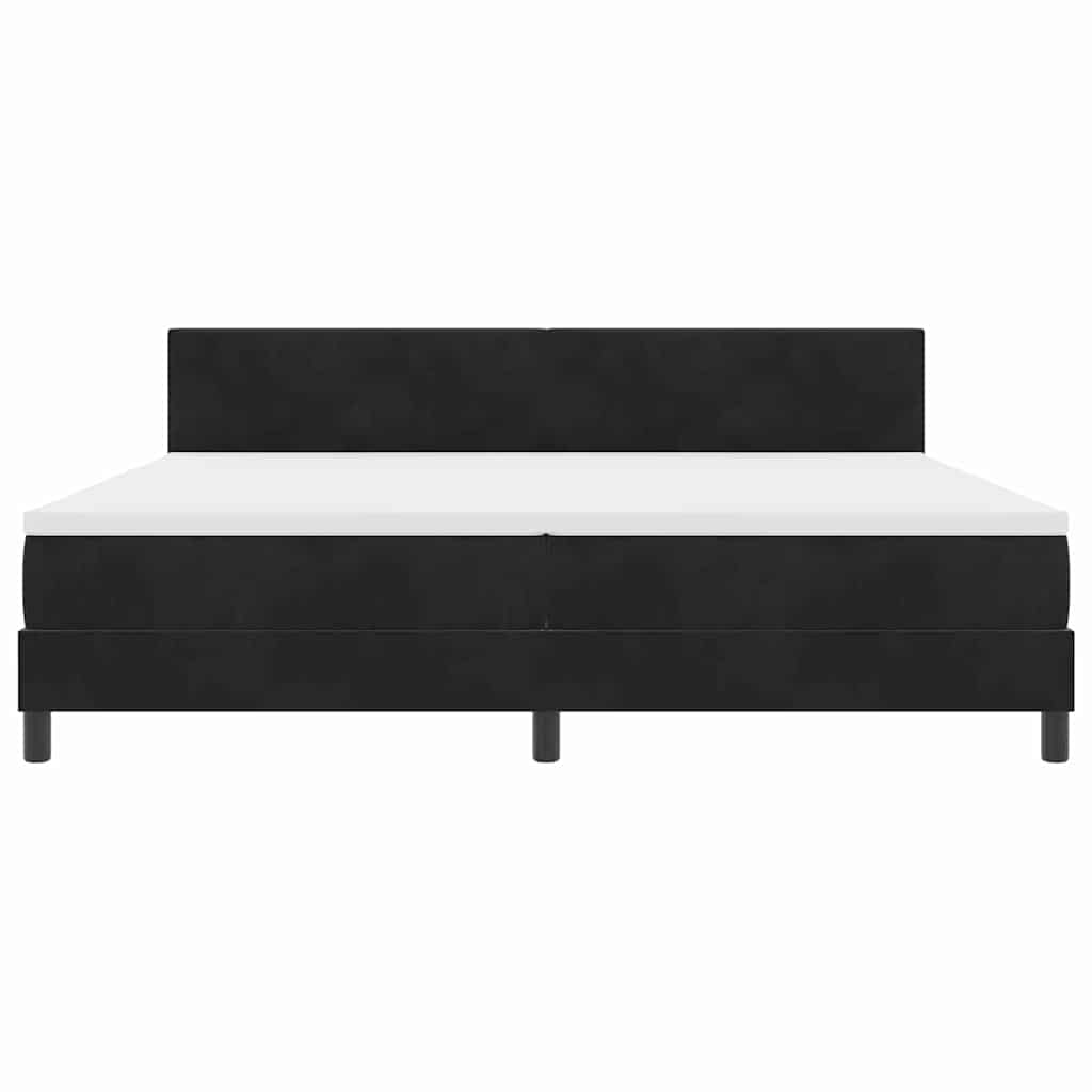 LED Κρεβάτι με βάθρο με κεφαλάρι Μαύρο 200 x 200 cm Βελούδο