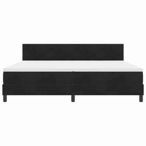 LED Κρεβάτι με βάθρο με κεφαλάρι Μαύρο 200 x 200 cm Βελούδο