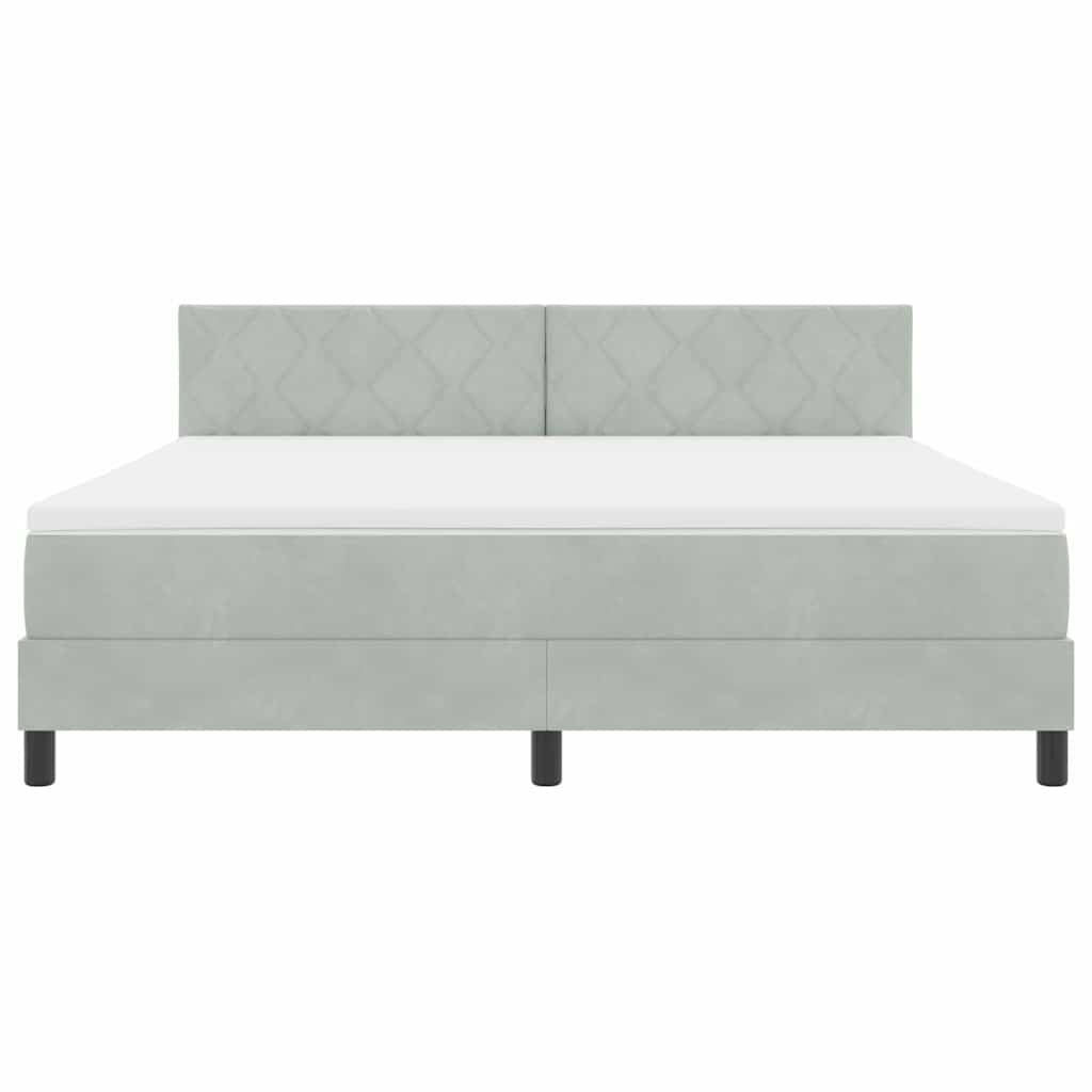 LED Κρεβάτι με βάθρο με led Ανοιχτό γκρι 180 x 200 cm Βελούδο - Pakobazaar