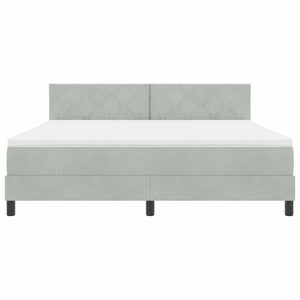 LED Κρεβάτι με βάθρο με led Ανοιχτό γκρι 180 x 200 cm Βελούδο - Pakobazaar
