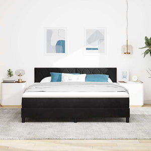 LED Κρεβάτι με βάθρο με κεφαλάρι Μαύρο 180 x 200 cm Βελούδο - Pakobazaar