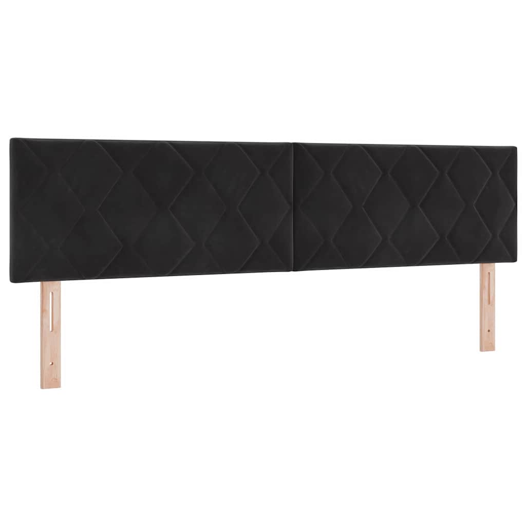 LED Κρεβάτι με βάθρο με κεφαλάρι Μαύρο 180 x 200 cm Βελούδο - Pakobazaar