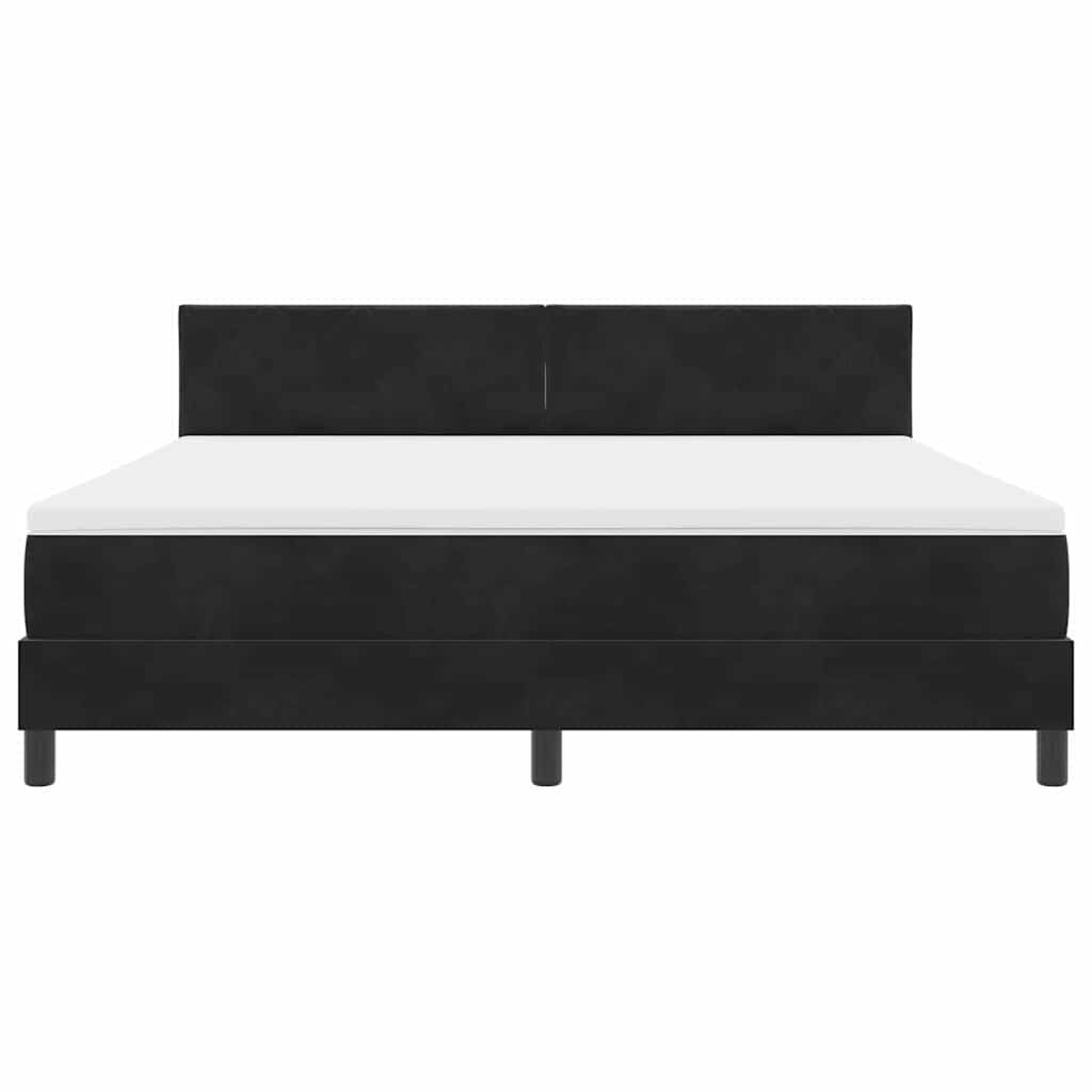 LED Κρεβάτι με βάθρο με στρώμα Μαύρο 180 x 200 cm Βελούδο - Pakobazaar