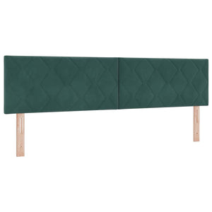 LED Κρεβάτι με βάθρο Σκούρο Πράσινο 180 x 200 cm Βελούδο - Pakobazaar