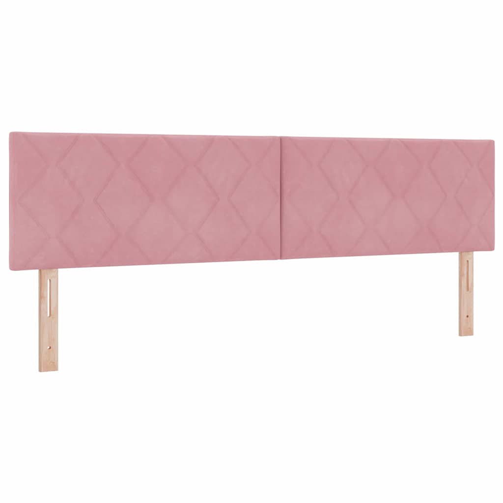 LED Κρεβάτι με βάθρο με στρώμα με led Ροζ 180 x 200 cm Βελούδο - Pakobazaar