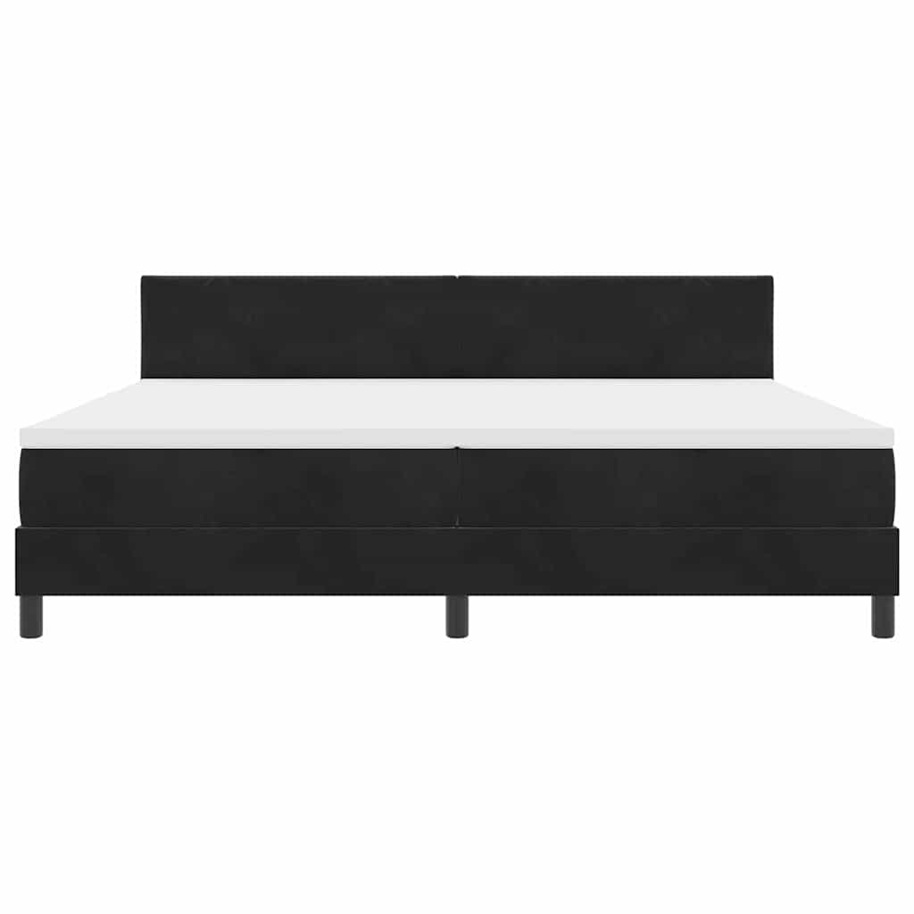 LED Κρεβάτι με βάθρο με στρώμα Μαύρο 200 x 200 cm Βελούδο - Pakobazaar
