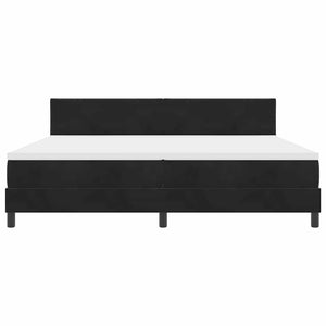 LED Κρεβάτι με βάθρο με κεφαλάρι Μαύρο 200 x 200 cm Βελούδο - Pakobazaar