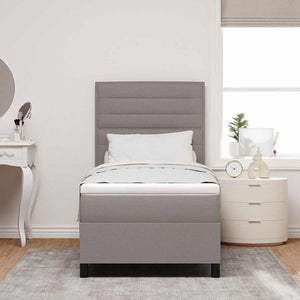 Κρεβάτι με ελατήρια με στρώμα με led Taupe 80 x 200 cm ύφασμα - Pakobazaar