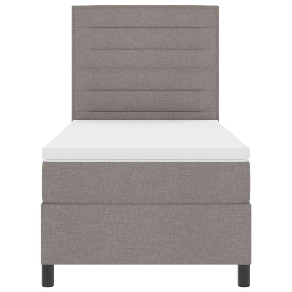 Κρεβάτι με ελατήρια με στρώμα με led Taupe 80 x 200 cm ύφασμα - Pakobazaar