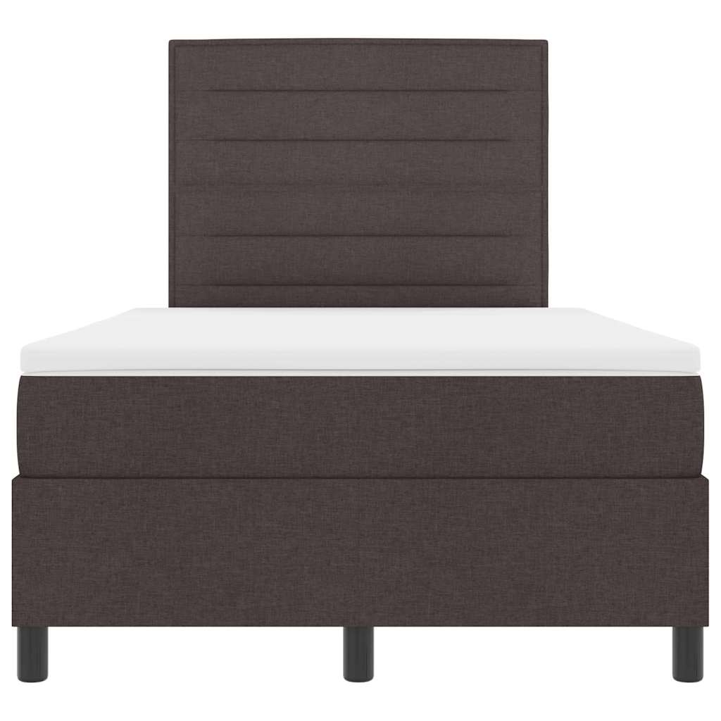 Κρεβάτι με ελατήρια Σκούρο καφέ Σκούρο καφέ 120 x 190 cm ύφασμα - Pakobazaar