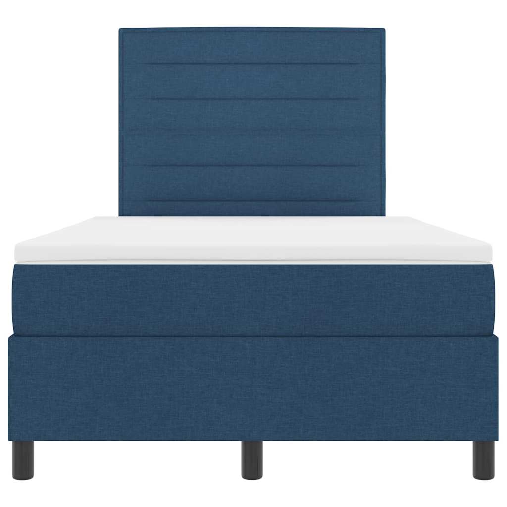 Κρεβάτι με ελατήρια με στρώμα με led Μπλε 120 x 190 cm ύφασμα - Pakobazaar