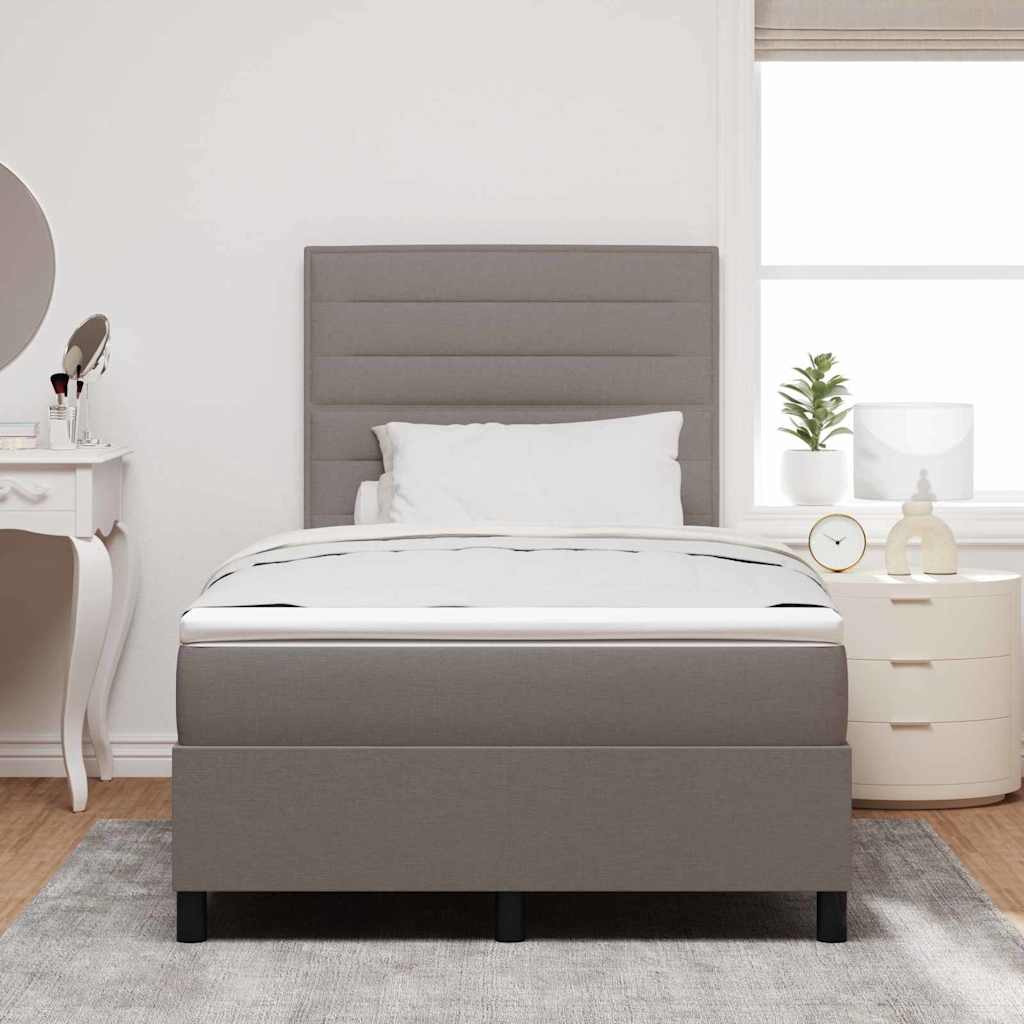 Κρεβάτι με ελατήρια με κεφαλάρι Taupe 120 x 200 cm ύφασμα