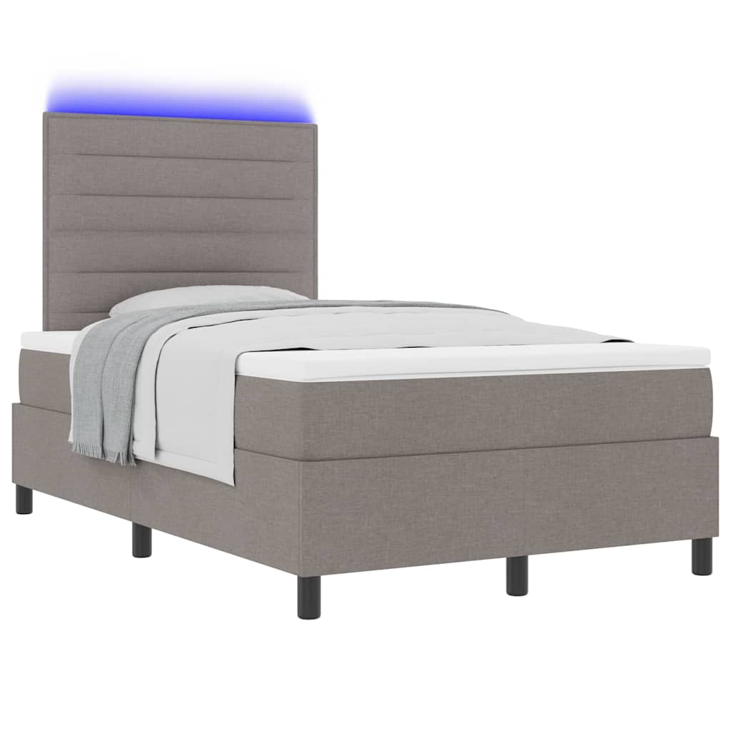 Κρεβάτι με ελατήρια με κεφαλάρι Taupe 120 x 200 cm ύφασμα