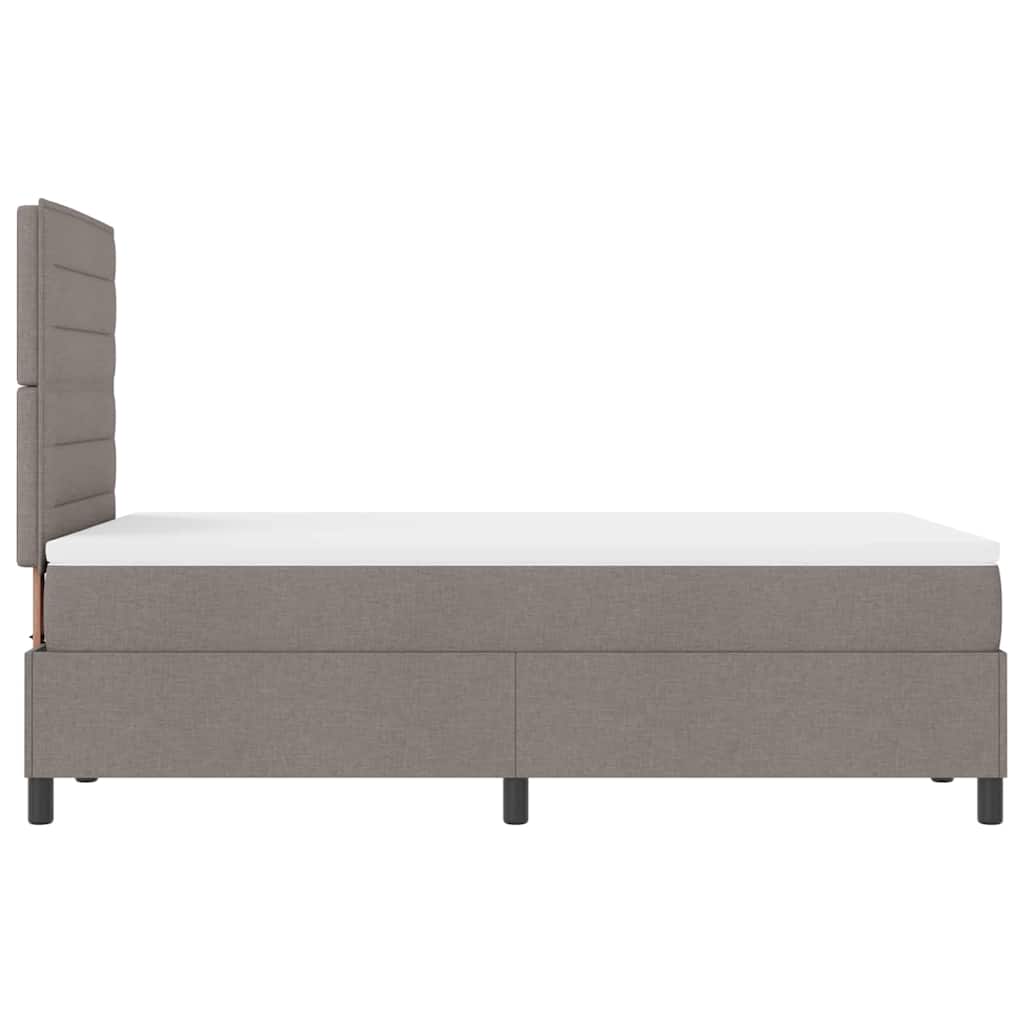 Κρεβάτι με ελατήρια με κεφαλάρι Taupe 120 x 200 cm ύφασμα