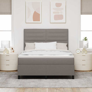 Κρεβάτι με ελατήρια με κεφαλάρι Taupe 140 x 200 cm ύφασμα