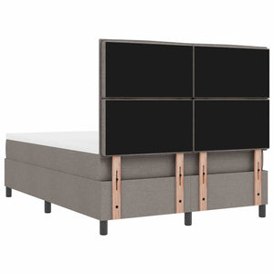 Κρεβάτι με ελατήρια με κεφαλάρι Taupe 140 x 200 cm ύφασμα
