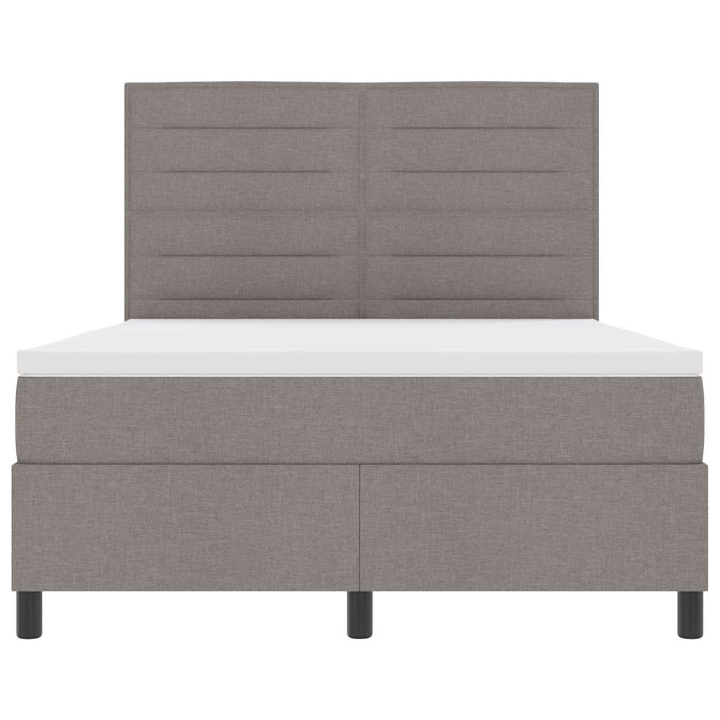 Κρεβάτι με ελατήρια με στρώμα με led Taupe 160 x 200 cm ύφασμα - Pakobazaar